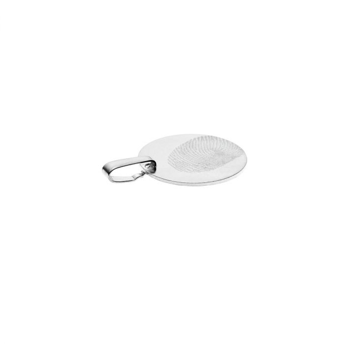 Vingerafdruksieraad rond vlak - zilver