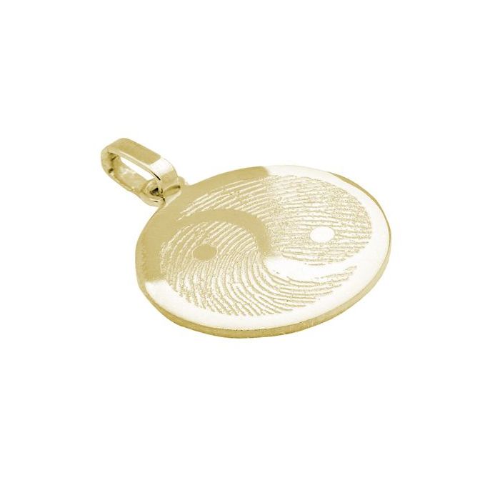 Vingerafdruksieraad rond yin-yang - goud