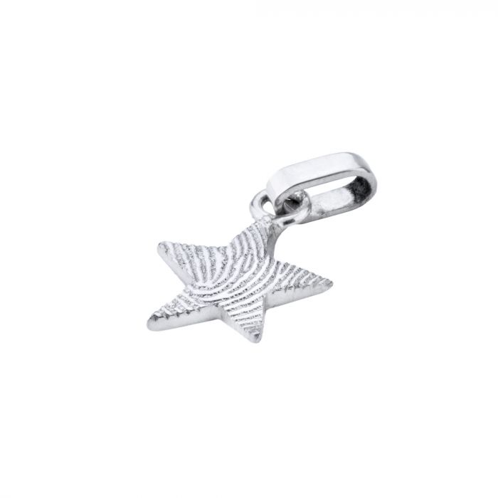 Vingerafdruksieraad sterretje zilver
