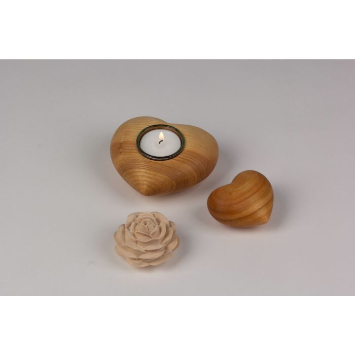 Houten mini-urn keepsake roos